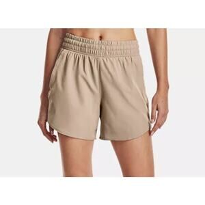 Under Armour 5" Flex Woven Pocket High Rise Short Sahara Mauve Tan Small NEW